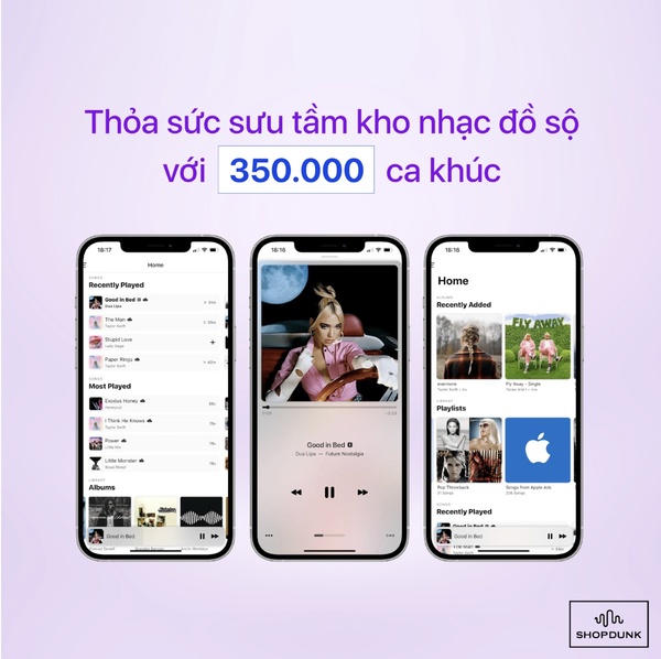 iPhone 14 Pro Max 1TB cho khả năng lưu trữ khủng giúp iFans thỏa sức lưu về máy những bài nhạc yêu thích